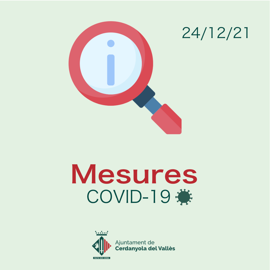 Mesures contra la COVID-19 vigents des del 24 de desembre