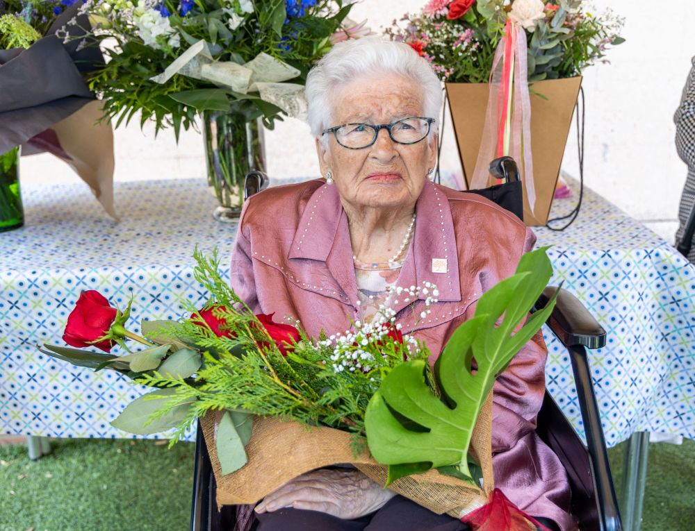 Josefa Pérez Bueno en el dia del seu 100 aniversari