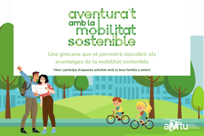 cartell Gimcana 'Aventura’t amb la mobilitat sostenible'