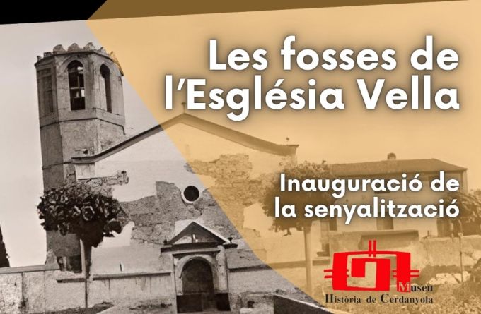 cartell  inauguració senyalització fosses comunes de la Guerra Civil al cementiri 