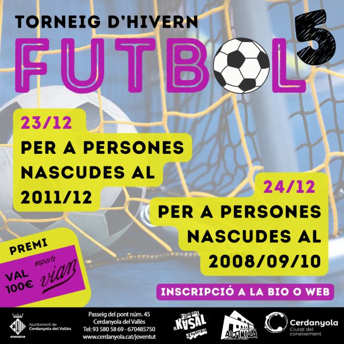 cartell  Torneig de Futbol 5 edició Hivern