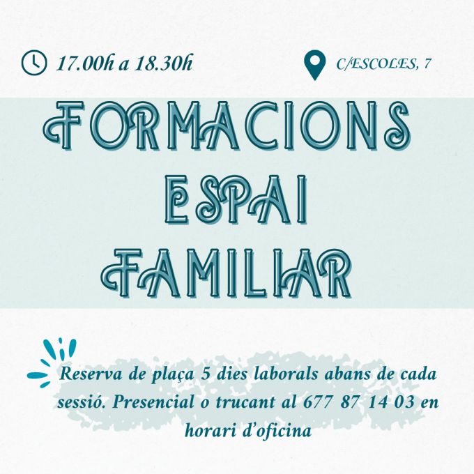 cartell Formacions familiars a l'Espai infantil