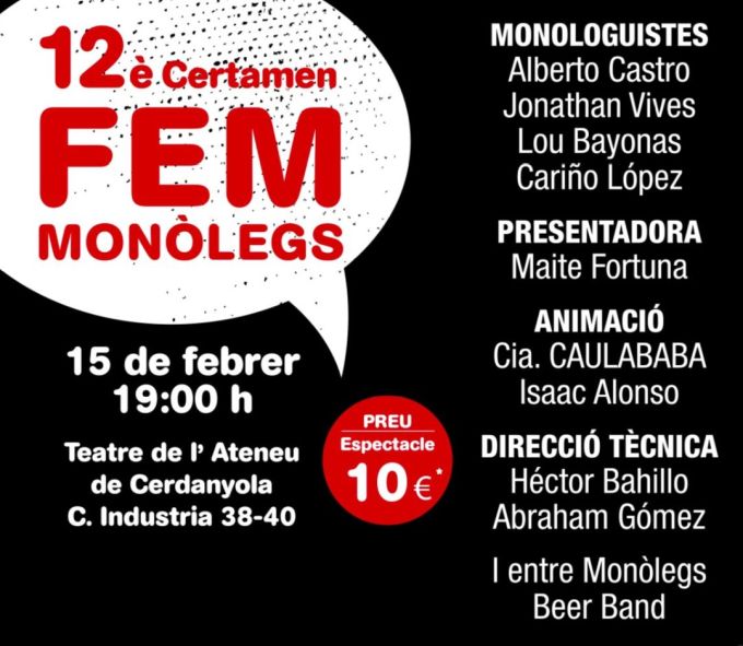 Cartell 12è certamen FEM monòlegs